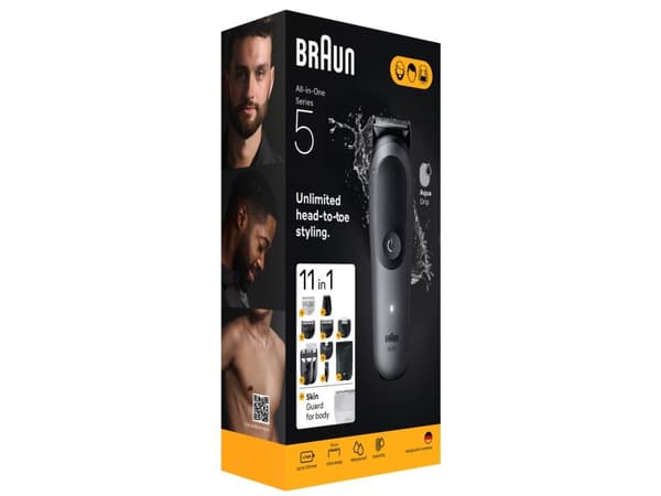 Braun AIO5560, Sort, Grå, 0,5 mm, 2,1 cm, Batteri, 120 min, Innebygd batteri