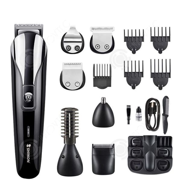 INN hårtrimmer 12-i-1 multifunktionssats Professionellt kit i rostfritt stål lätt för ansikte och män Gift Ki