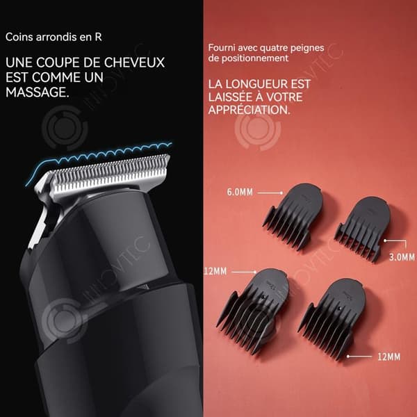 INN Hårklippare med 4 Limit Combs Digital Display Cleaner USB Laddning Digital Display Tyst elektrisk