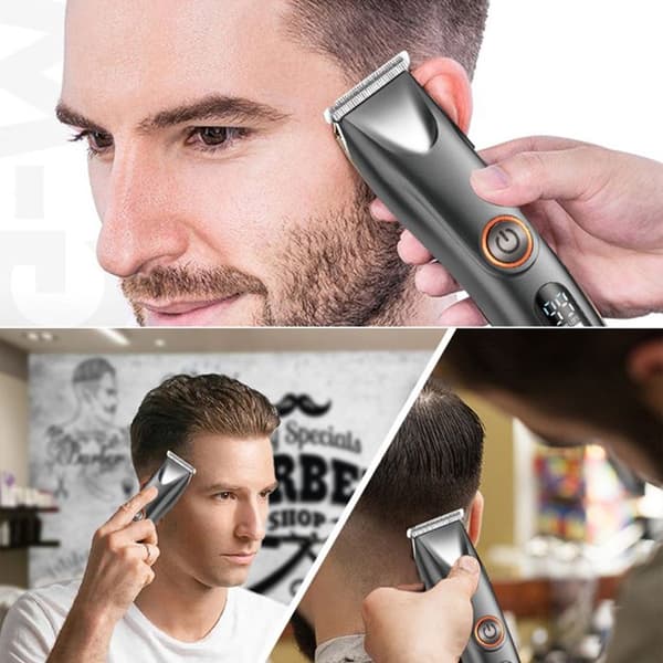 INN Hårklippare män professionell skägg- och hårtrimmer sladdlös skäggtrimmer för män med LED-skärm hårklippare