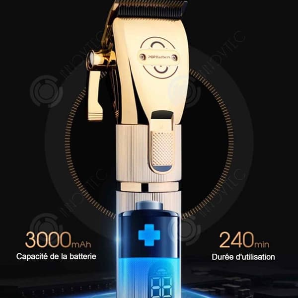 INN Hair Clipper 7w 100-240V 50/60Hz femväxlad justeringsstav helmetall elektrisk intelligent digital display