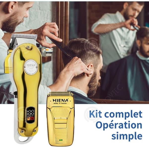 INN Hårklippare 4 klipphöjder hårklippningssats för män trimmer med LED-display sladdlös skäggtrimmer do
