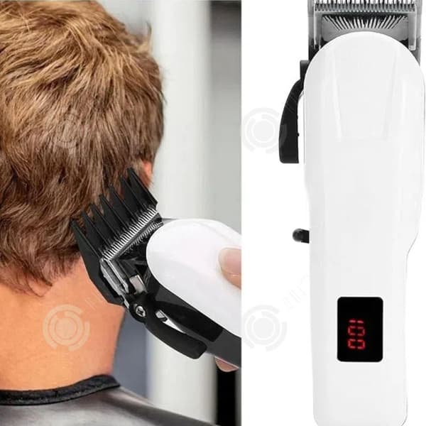 INN Hårklippare 5v 2000mAh 46-70db Uppladdningsbart litiumbatteri LED Digital Display Helmetall Hårtrimmer