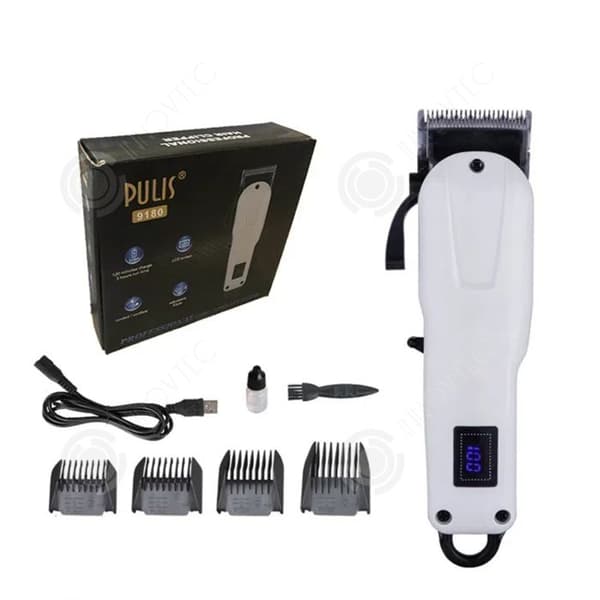 INN Hårklippare 5v 2000mAh 46-70db Uppladdningsbart litiumbatteri LED Digital Display Helmetall Hårtrimmer