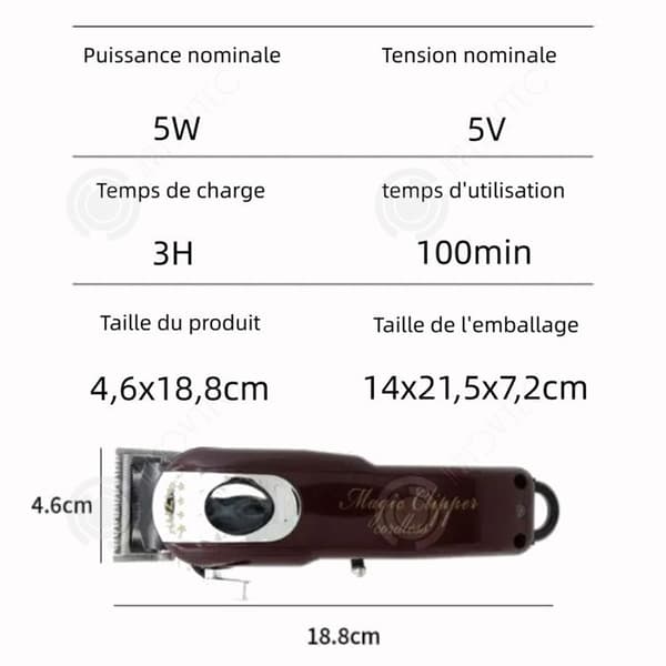 INN Hårklippare 5w 1,5-25 mm 36-45db professionell uppladdningsbar elektrisk hårtrimmerset i metall hårtrimmer