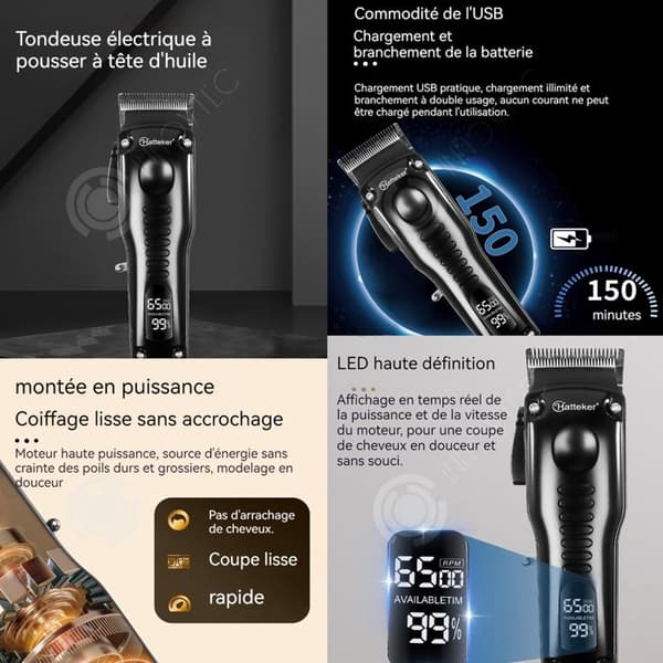 INN Hårklippare för män med displayladdning och anslutning professionell multifunktionell elsats skäggtrimmer