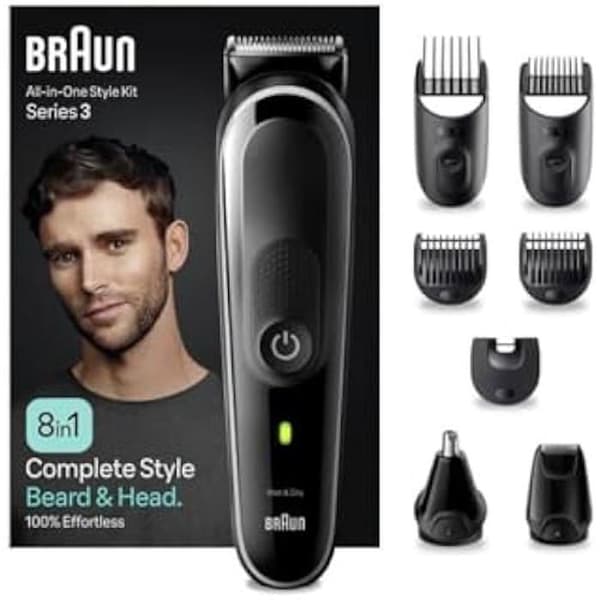 Kit med 8 i 1 - BRAUN - MGK 3440 - Precisionstrimmer - Autonomi 80 min - Vattentålig