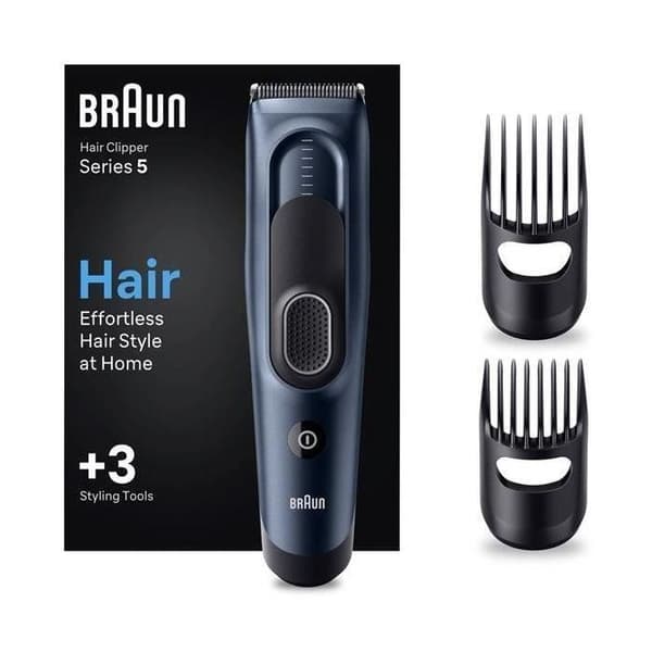 BRAUN - Hårklippare - SERIE 5 - laddningsbar - autonomi 50 min - blå/svart - HC5350