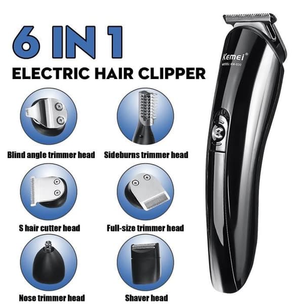 Hårtrimmer Beard Pro Razor Box med Organizer Herrpresent USB EU-kontakt - Svart - 6 tillbehör ingår