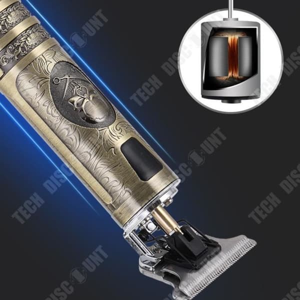 TD® elektrisk hårklippare 4 Limit Comb LED Digital Display Rundad R-formad huvudhårtrimmer för män