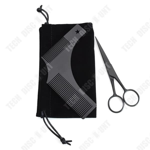 TD® Skäggborste Grooming Kit Galtborst Herr Rakborste Kam Mustasch Fickschablon Sax med påse Present för män