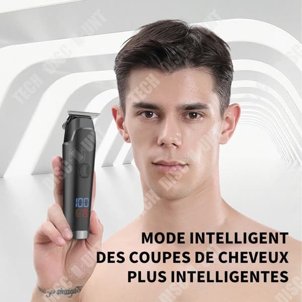 TD Trimmer utrustad med 3 klipphöjder från 1,5 till 4,5 mm uppladdningsbar trimmer med LED-skärmskägg och hårtrimmer för herrklippare