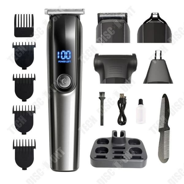 TD 5 i 1 Trimmer Daily Styling Kit för män Uppladdningsbar elektrisk trimmer med LED-skärm Skägg- och hårtrimmer för män