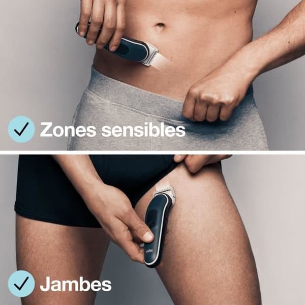 Braun Body Groomer 5 BG5340 Body Trimmer, med kam för känsligt område, grå/vit