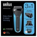 Miniatyrbild 4 av 6: BRAUN Series 3 Shave &amp; Style sladdlös elektrisk rakapparat - 3 flexibla blad - 5 kammar - Svart/Blå