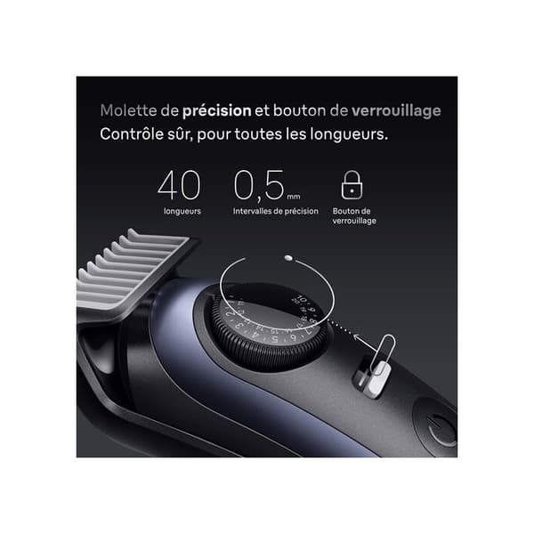 Braun Skäggtrimmer Series 7, + 6 Barbverktyg, 40 Längder, ProBlade Blad, BT7520, Blå