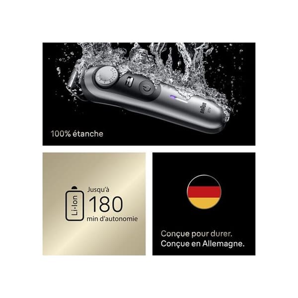 Skäggtrimmer - BRAUN - Series 9 - 180 Min Autonomi - 50 Längder - ProBlade Kniv