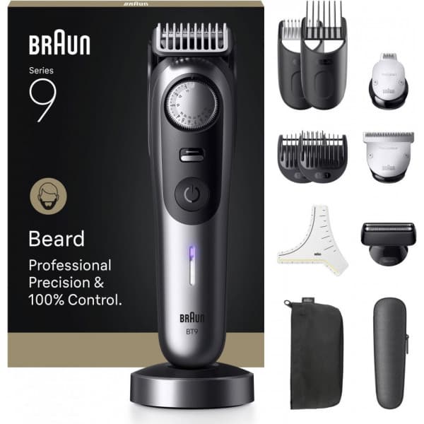 Braun Series 9 skäggtrimmer, BT9560, Krom