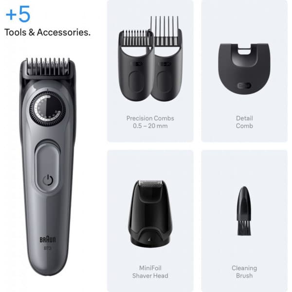 Braun Series 3 skäggtrimmer, BT3560, Grå