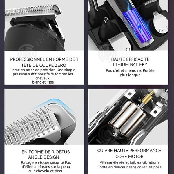 INN Hair Clipper Men 6 i 1 600 mah LCD-skärm IPX6 USB-laddande hårtrimmer med 6 typer av knivar och 4 gränskammar
