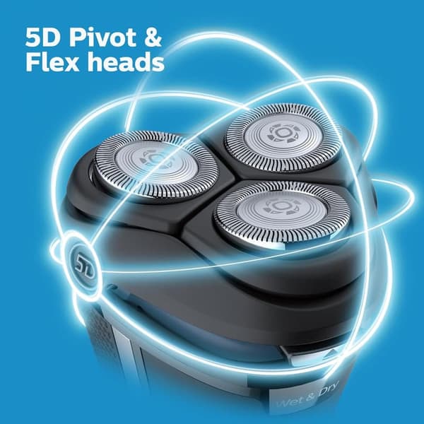 Philips elektrisk rakapparat för män med tre huvuden, effektiv och ren rakning, bekväm upplevelse