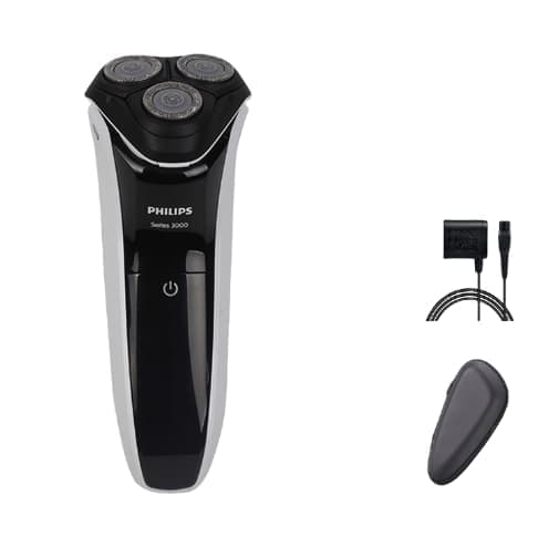 Philips Series 3000 barbermaskine, præcisionsbarbermaskine med tre hoveder, komfortabel på farten