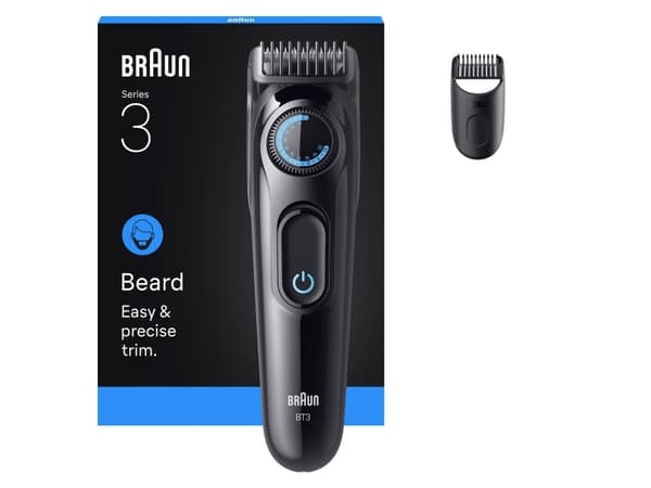 Braun BeardTrimmer 3 BT3500, Vekselstrøm/batteri, Sort