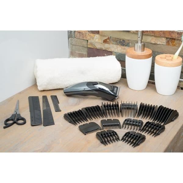 Hår- och skäggtrimmer - WAHL - HAIRCUT & BEARD - 3,5 W - 10 kammar - Batteritid: 40 min - Svart