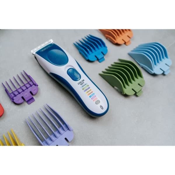Hårklippare - WAHL - COLOR PRO SLÅDDÖV - 3,5 W - 8 kammar - Batteritid: 60 min - Blå / Grå