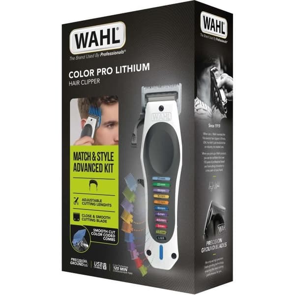 Hårtrimmer - WAHL - ColorPro Sladdlös Litium - 240 V - 120 min - Vit / Svart