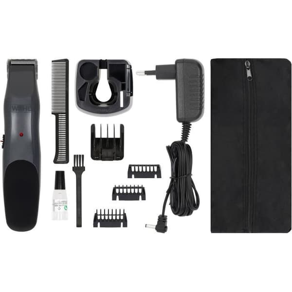 Skäggtrimmer - WAHL - GROOMSMAN - 3,5 V - 6 kammar - Batteritid: 60 min - Grå