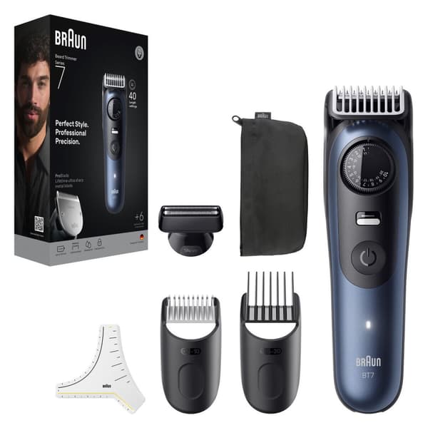 Hårtrimmer Braun BT7520 S7 ESSENTIAL Svart, Blå