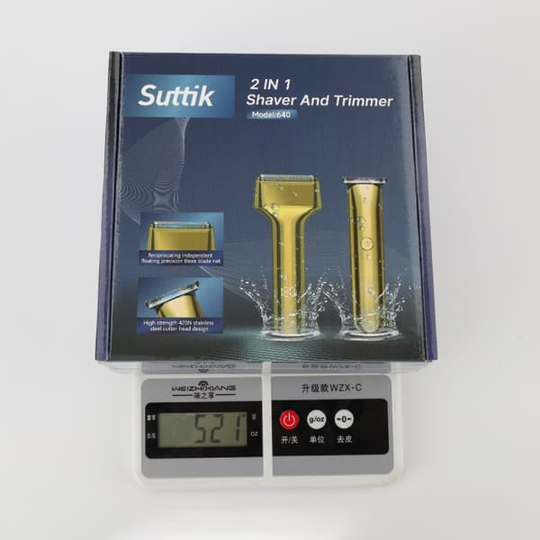 INF 2-i-1 elektrisk barbermaskine og hårtrimmer med bajonetfunktion Guld