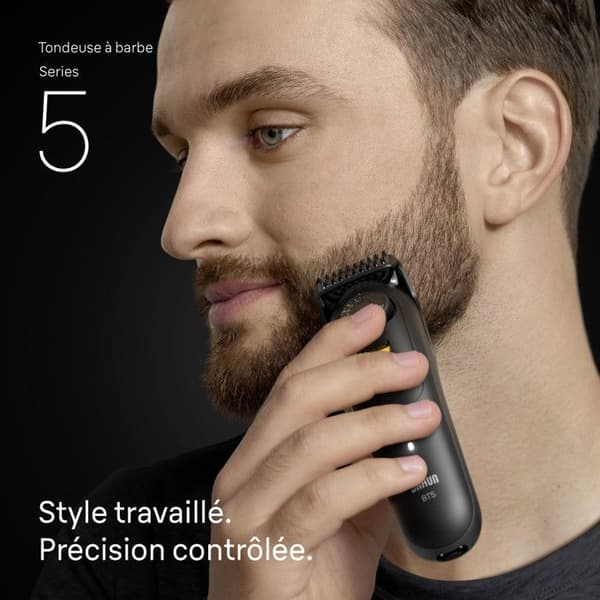 Braun Skäggtrimmer Serie 5, + 2 Verktyg För Att Skapa Din Stil, 20 Längder, Vass Kniv, BT5500, Svart