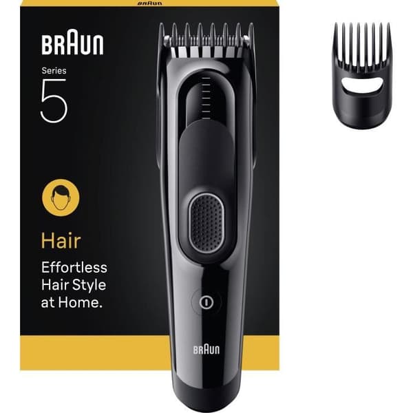 Hårklippare - BRAUN - HC5510 - Trådlös - 50 min - 9 inställningar - Svart
