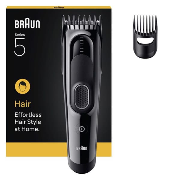 Braun Hårklippare Series 5, + 2 Verktyg För Att Skapa Din Stil, Vass Och Slitstark Klinga, 9 Längder, HC5510, Svart