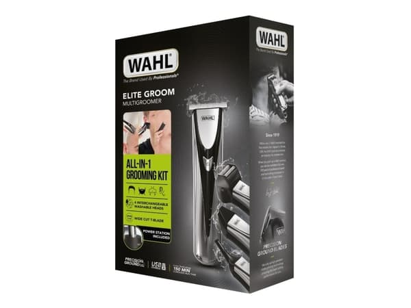 Wahl Elite Groom, Sort, Sølv, Rektandel, 0,5 mm, 4 cm, Rotary motor, Vekselstrøm/batteri
