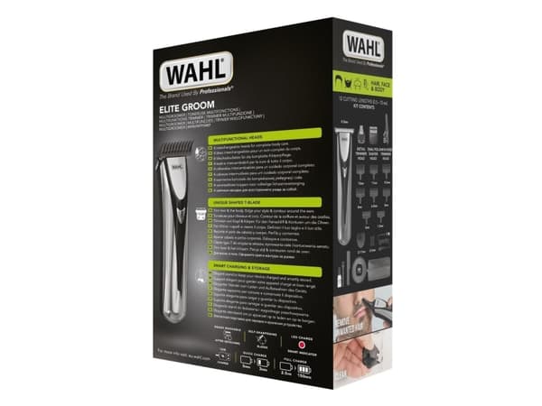 Wahl Elite Groom, Sort, Sølv, Rektandel, 0,5 mm, 4 cm, Rotary motor, Vekselstrøm/batteri