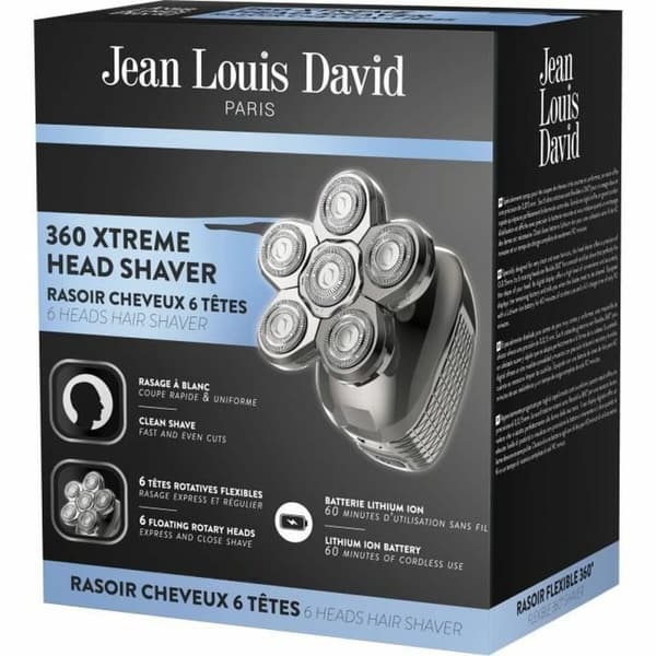 Hårtrimmer Jean Louis David JLD 360 XTREME HEAD SHAVER 6 Delar