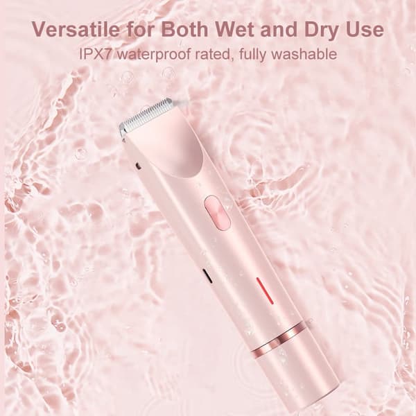 OBOSOE 2-in-1 naisten partakone, IPX7 vedenpitävä, bikinitrimmeri, kaksinkertainen pää, tyyppi C