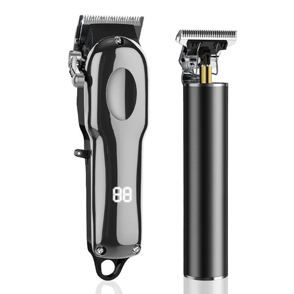 INF LED Gun Silver Hårklippare + 2 Kit med Fullständiga Tillbehör