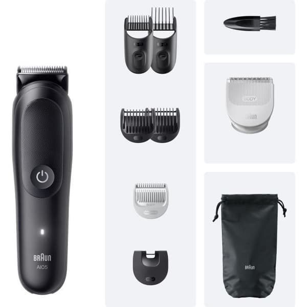 Hår- och skäggtrimmer - BRAUN - AIO5540 - 120 min - 14 inställningar - Svart