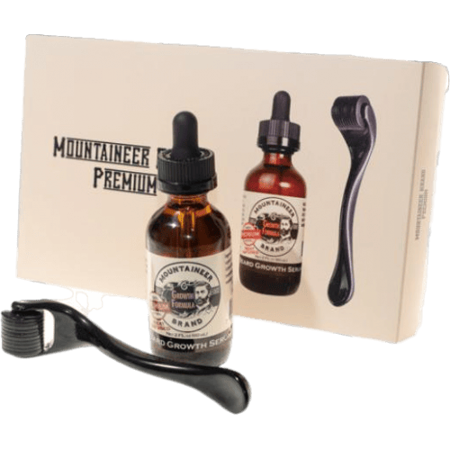 Mountaineer Brand Premium Heat Infused Beard Growth Serum & Titanium Beard Growth Roller - Skäggvård