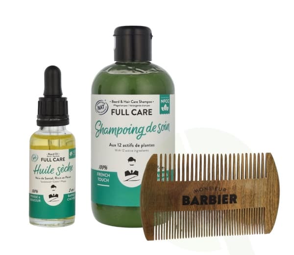 Monsieur Barbier The Hair &amp; Beard Box 280 ml Sjampo 250 ml/skjeggolje 30 ml/kam