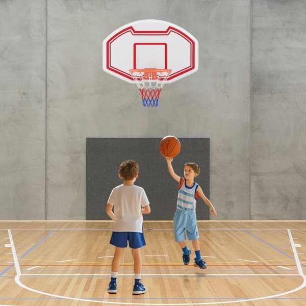 Basketballkurv, 91x61 cm, Hvid Rød