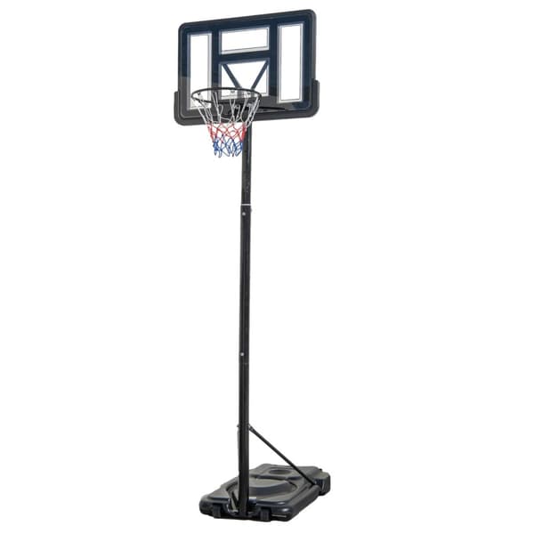 Transportabel basketballkurv, 43x27.5x6 tommer, Sort