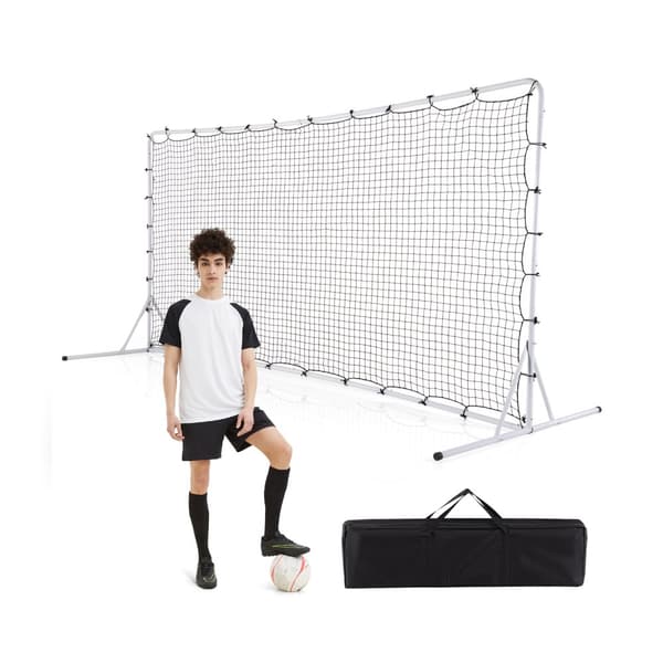 Fodboldsparksnet, 375x151x185 cm, Sort/Hvid