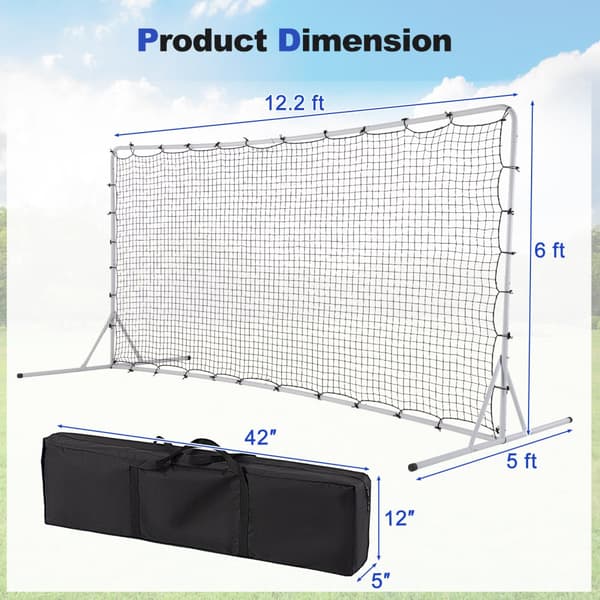 Fodboldsparksnet, 375x151x185 cm, Sort/Hvid