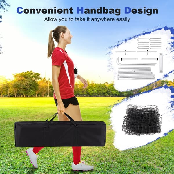 Fodboldsparksnet, 375x151x185 cm, Sort/Hvid