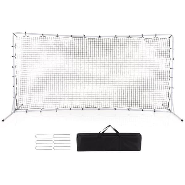 Fodboldsparksnet, 375x151x185 cm, Sort/Hvid